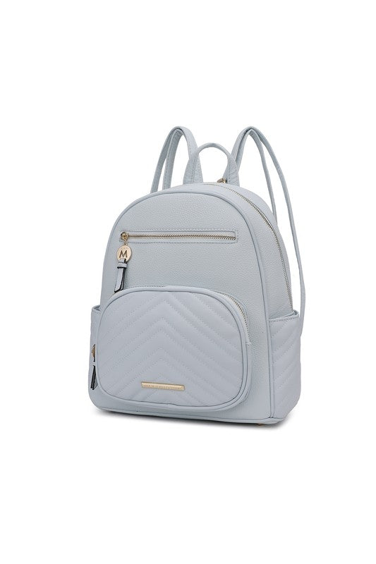 MKF Collection Romana Backpack Vegan Leather 13" W 13" H 5" D Zipper Closure Gold-tone Hardware Multiple Pockets