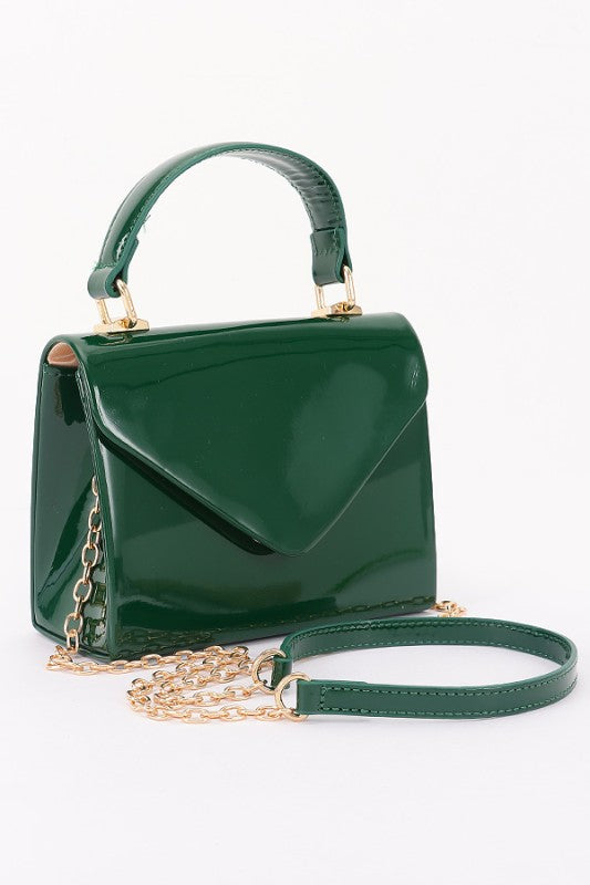 Patent Leather Top Handle Swing Bag