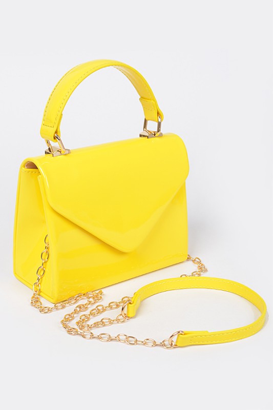 Patent Leather Top Handle Swing Bag