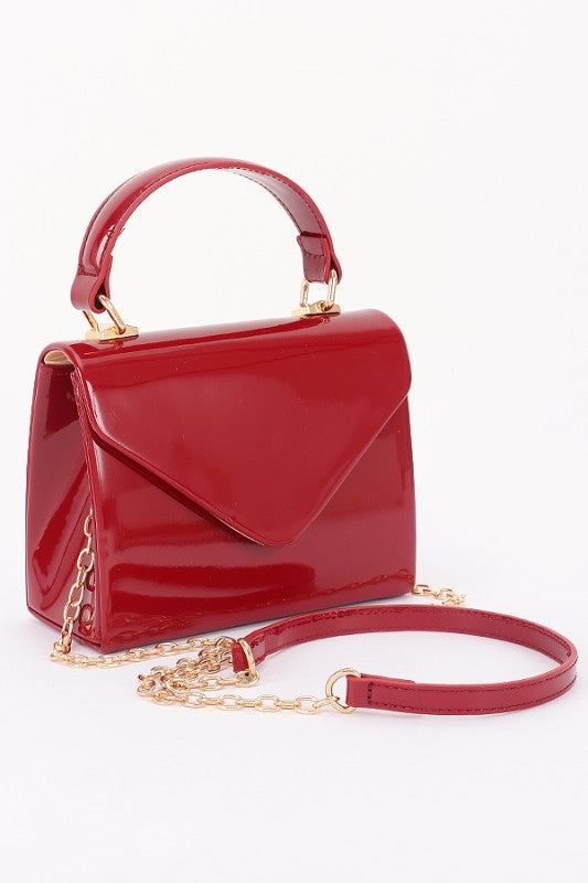 Patent Leather Top Handle Swing Bag