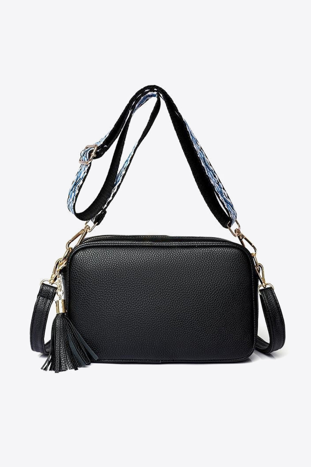 Vegan Leather Tassel Crossbody Bag - Add a touch of playful sophistication!