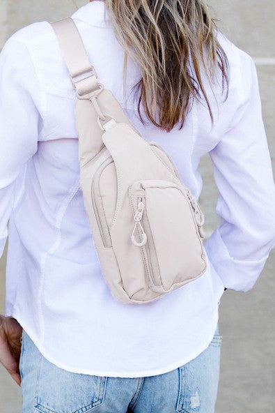 Petite Women's Pippa Reversible Sling Bag Adjustable Strap Multiple Pockets Zipper Closure