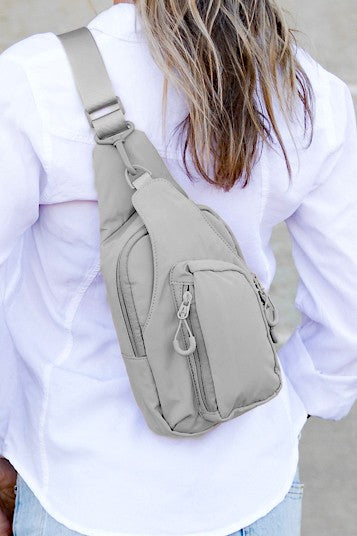 Petite Women's Pippa Reversible Sling Bag Adjustable Strap Multiple Pockets Zipper Closure