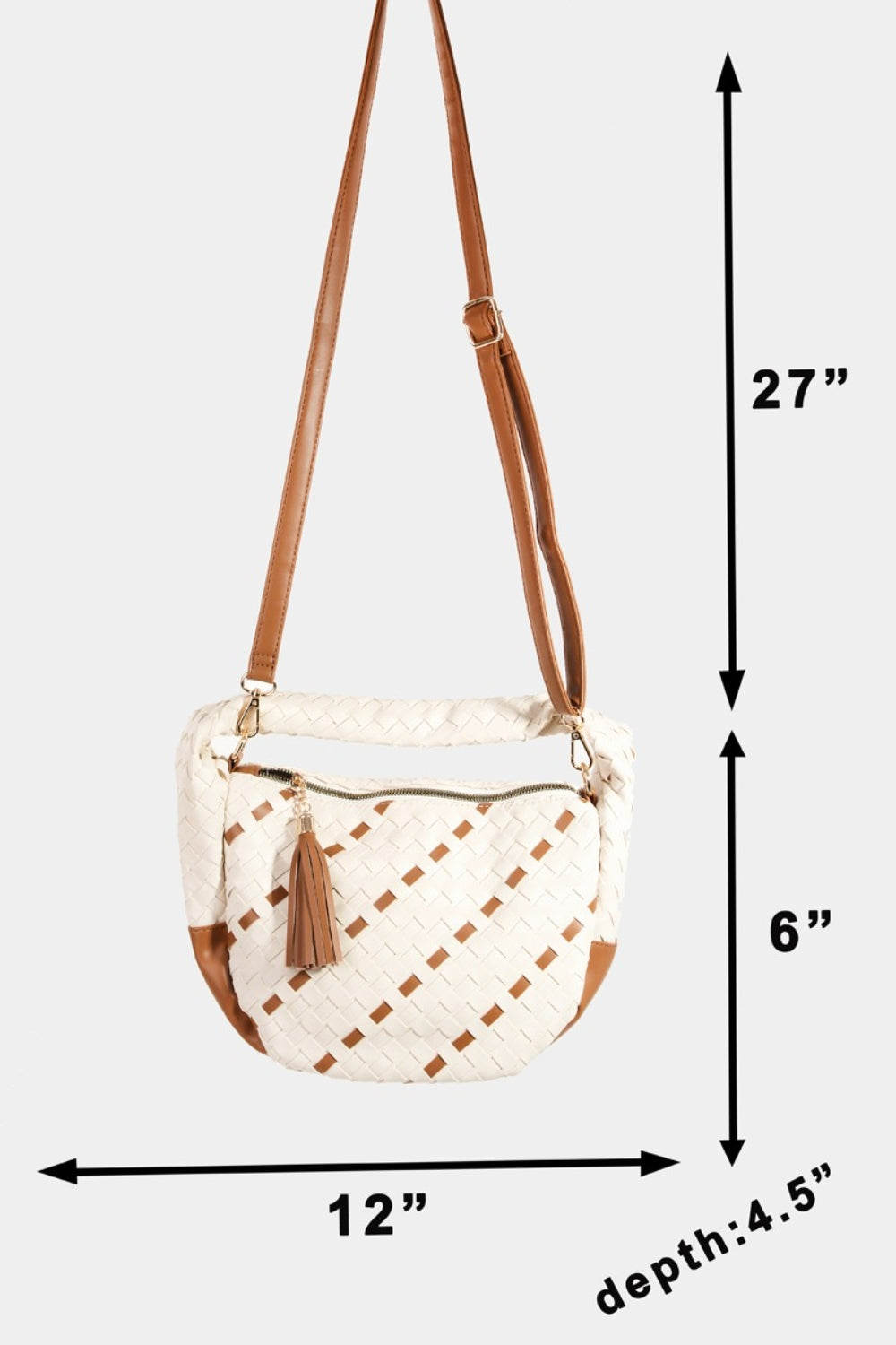 Fame Tassel Detail Weave Semi Circle Bag - Make a statement!