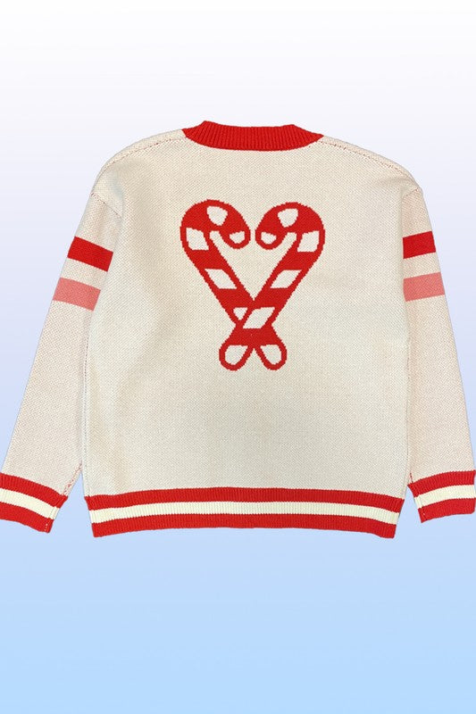 Candy cane knit sweater