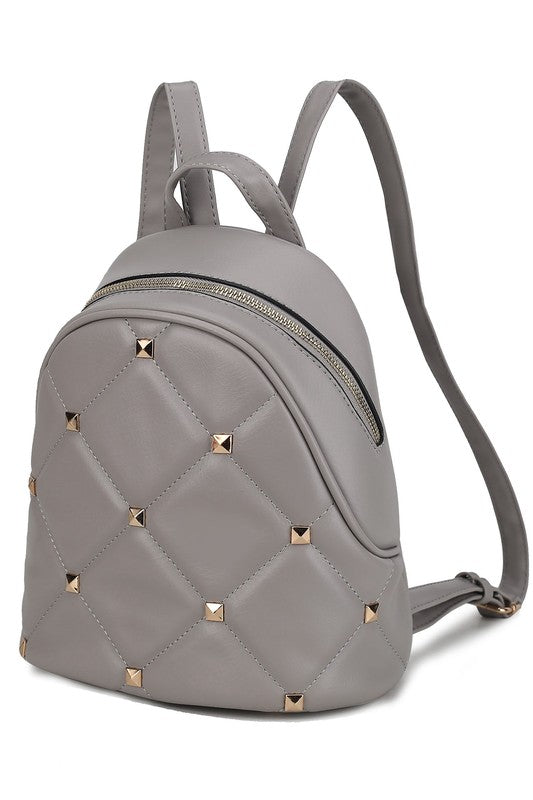MKF Collection Hayden Vegan Leather Backpack with Gold-tone Hardware, Zip Fastening, Interior Zip and Slip Pockets