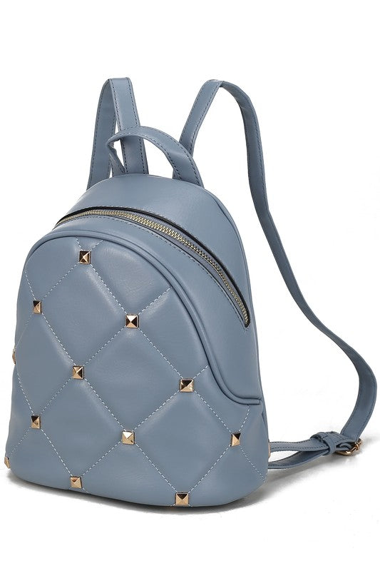 MKF Collection Hayden Vegan Leather Backpack with Gold-tone Hardware, Zip Fastening, Interior Zip and Slip Pockets