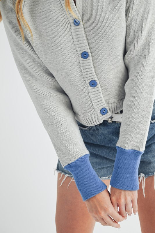 Women's Meadow Cardigan Cotton Relaxed Fit Button-Front Scoop Neck Ribbed Trim Cozy Lightweight Layering