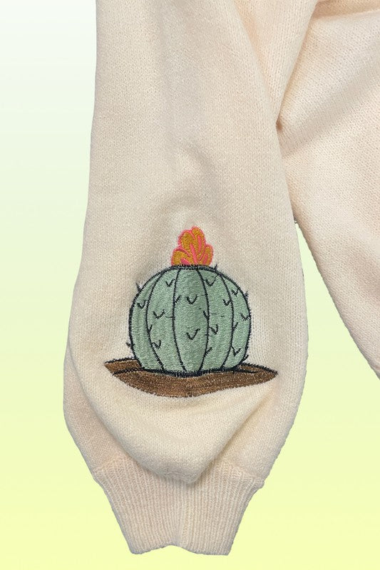 Embroidered detail cardigan