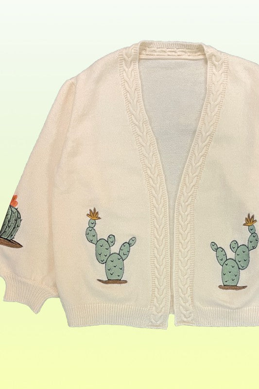 Embroidered detail cardigan
