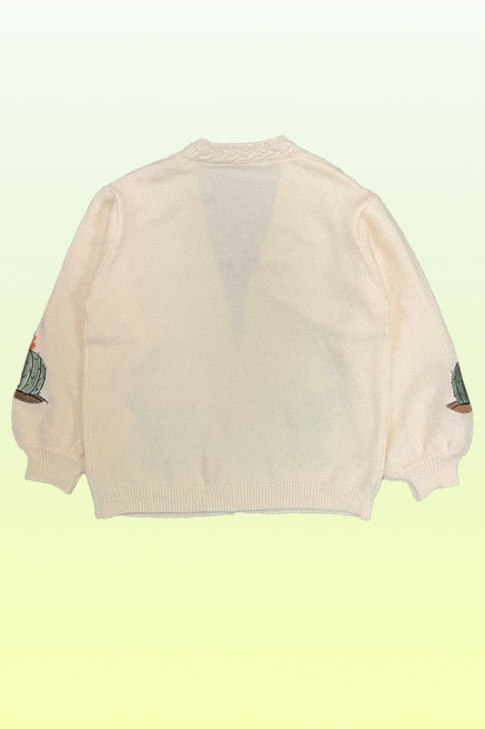 Embroidered detail cardigan