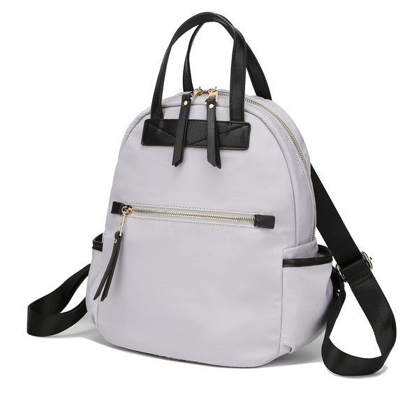 MKF Collection Greer Nylon Backpack Mia K Eco-Friendly Fabric Lining Top Zipper Closure Adjustable Straps Multiple Pockets