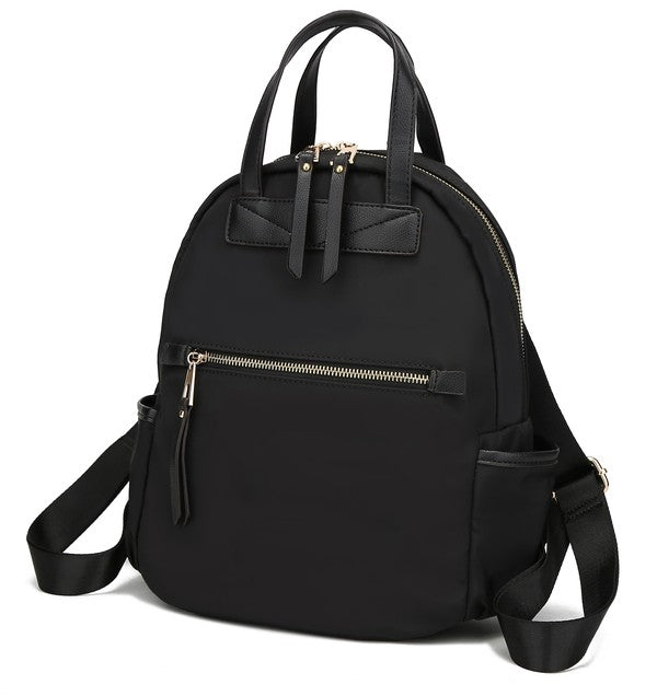 MKF Collection Greer Nylon Backpack Mia K Eco-Friendly Fabric Lining Top Zipper Closure Adjustable Straps Multiple Pockets