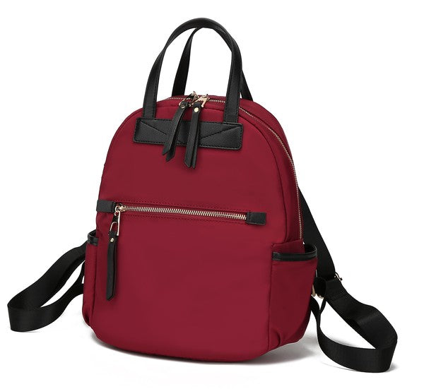 MKF Collection Greer Nylon Backpack Mia K Eco-Friendly Fabric Lining Top Zipper Closure Adjustable Straps Multiple Pockets