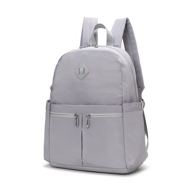 MKF Tatum Women's Backpack Mia K Silver-Tone Hardware Double Zipper Fastening Laptop Compartment Trolley Sleeve