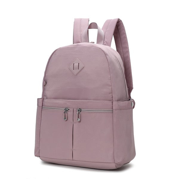 MKF Tatum Women's Backpack Mia K Silver-Tone Hardware Double Zipper Fastening Laptop Compartment Trolley Sleeve