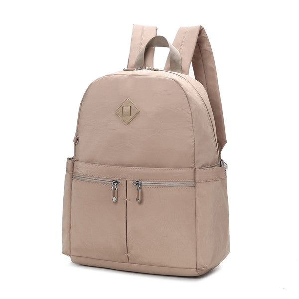 MKF Tatum Women's Backpack Mia K Silver-Tone Hardware Double Zipper Fastening Laptop Compartment Trolley Sleeve