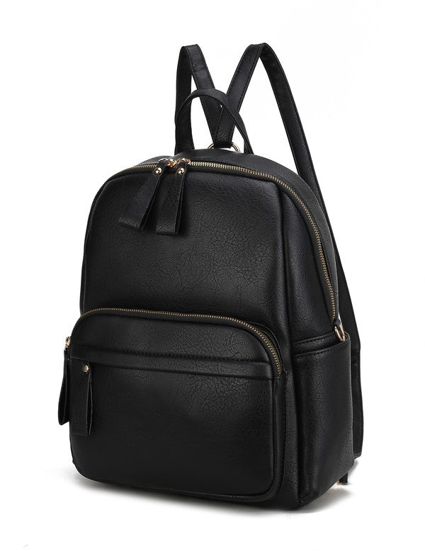 MKF Yolane Convertible Backpack Crossbody Bag Gold-tone Hardware Interior Zip Pocket Exterior Slip Pockets Adjustable Straps