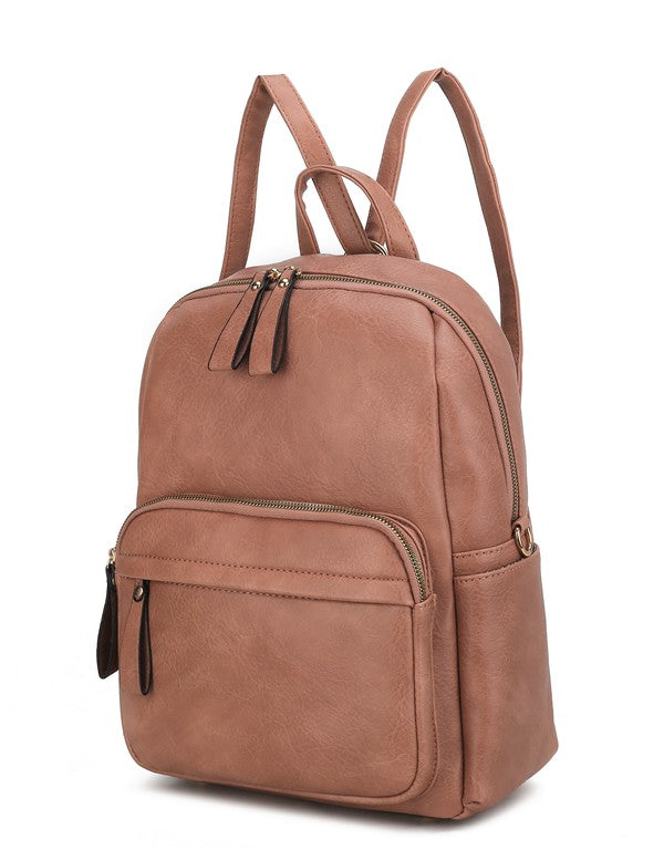 MKF Yolane Convertible Backpack Crossbody Bag Gold-tone Hardware Interior Zip Pocket Exterior Slip Pockets Adjustable Straps