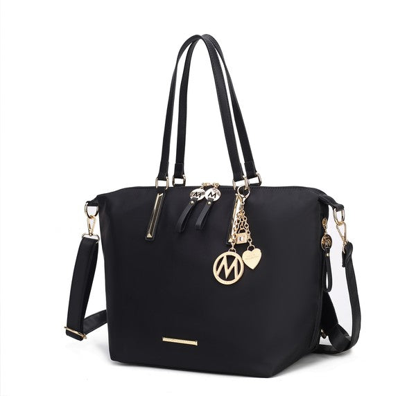 MKF Layla Solid Tote Backpack Adjustable Straps Zipper Closure Gold-tone Hardware Fabric Lining Lightweight
