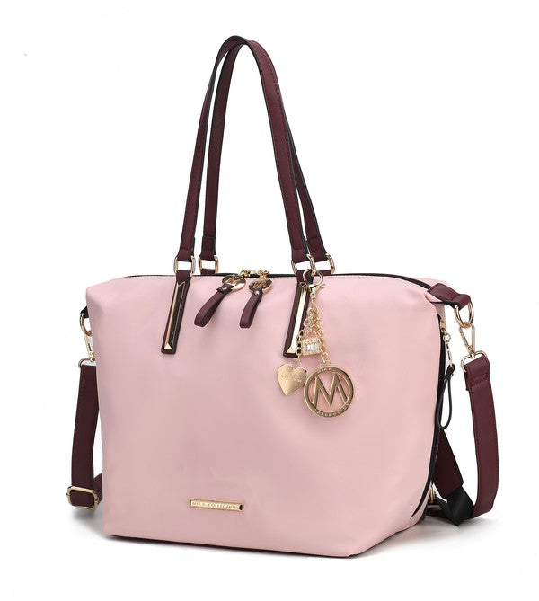 MKF Layla Solid Tote Backpack Adjustable Straps Zipper Closure Gold-tone Hardware Fabric Lining Lightweight