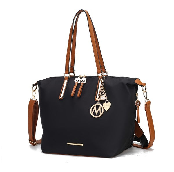 MKF Layla Solid Tote Backpack Adjustable Straps Zipper Closure Gold-tone Hardware Fabric Lining Lightweight