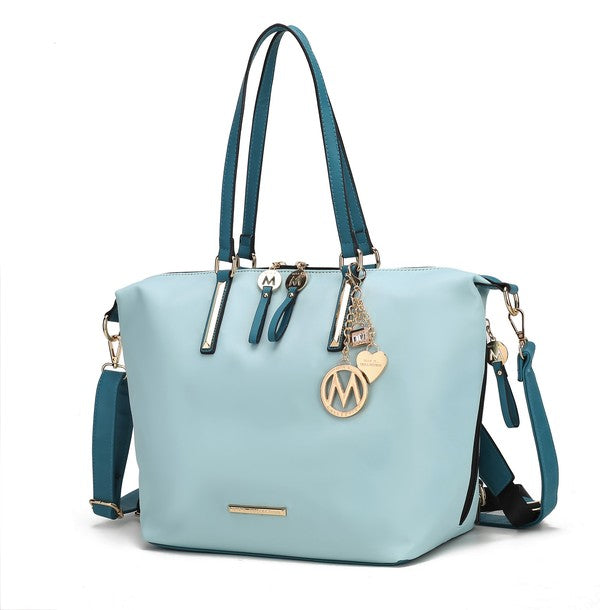 MKF Layla Solid Tote Backpack Adjustable Straps Zipper Closure Gold-tone Hardware Fabric Lining Lightweight