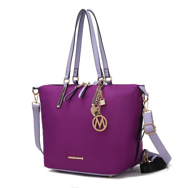 MKF Layla Solid Tote Backpack Adjustable Straps Zipper Closure Gold-tone Hardware Fabric Lining Lightweight