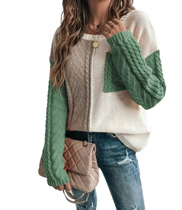 Color Block Knit sweater