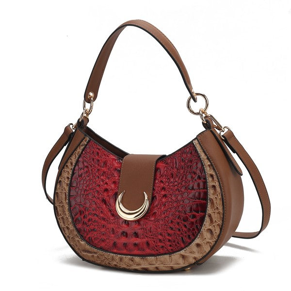 MKF Jain Croc-Embossed Shoulder Bag