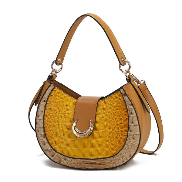 MKF Jain Croc-Embossed Shoulder Bag