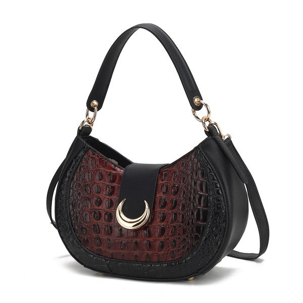 MKF Jain Croc-Embossed Shoulder Bag