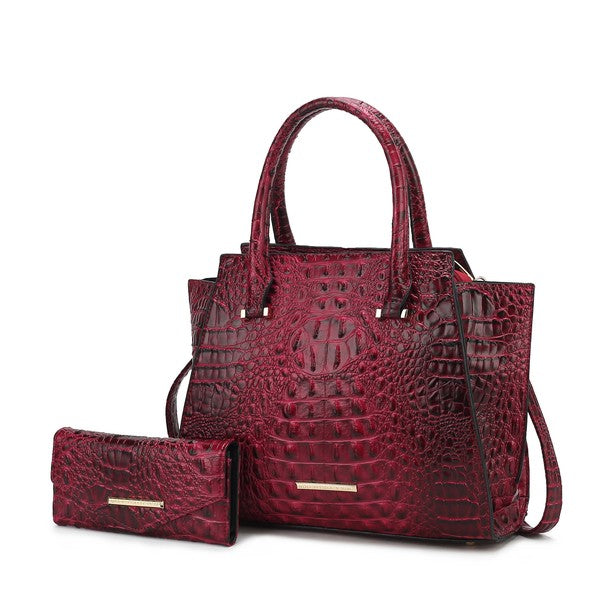 MKF Collection Viridiana Croc-Embossed Tote Bag