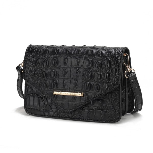 MKF Vanta Solid Croc-Embossed Saddle Bag by Mia K