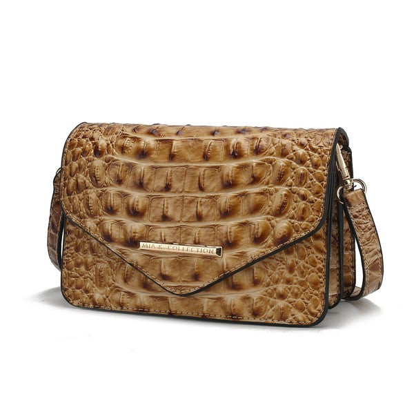 MKF Vanta Solid Croc-Embossed Saddle Bag by Mia K