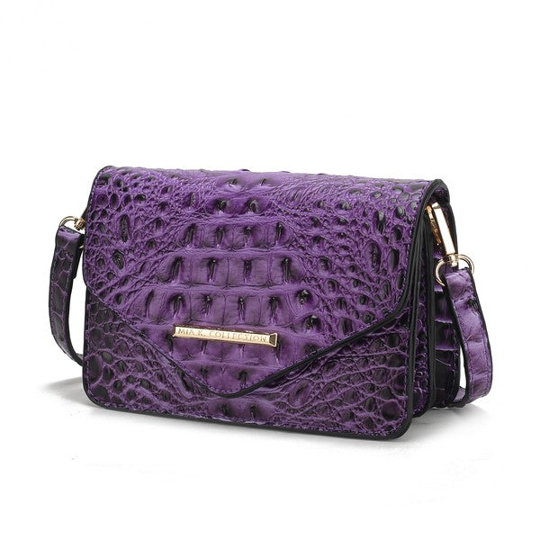 MKF Vanta Solid Croc-Embossed Saddle Bag by Mia K