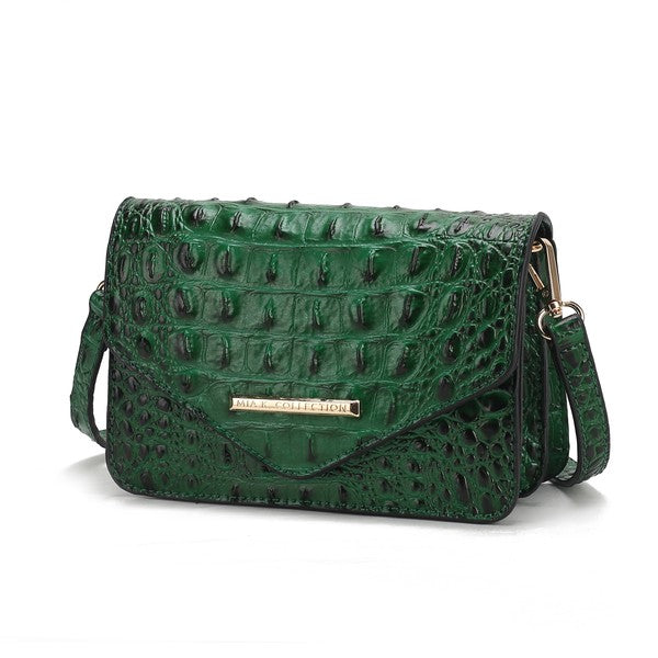 MKF Vanta Solid Croc-Embossed Saddle Bag by Mia K