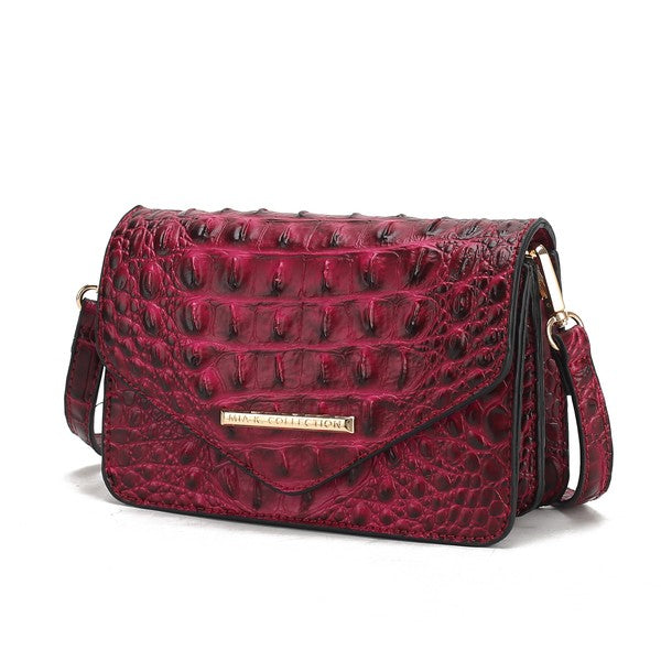 MKF Vanta Solid Croc-Embossed Saddle Bag by Mia K