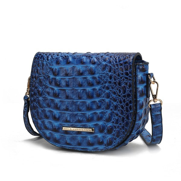 MKF Amalia Solid Croc-Embossed Crossbody Bag