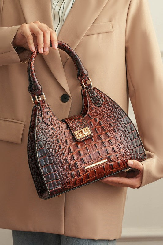 MKF Ava Faux Crocodile-Embossed Tote Bag by Mia K