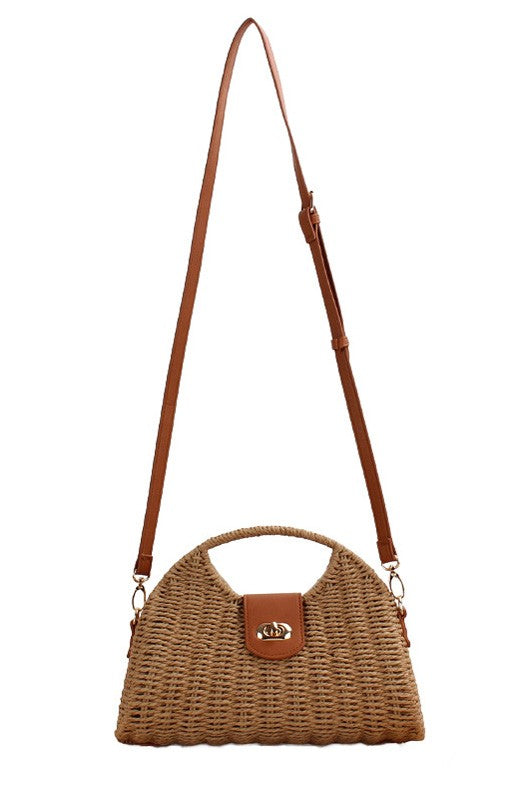 Woven Straw Crossbody Bag