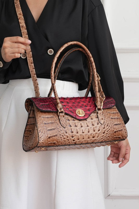 MKF Liviana Croc-Embossed Shoulder Bag by Mia K