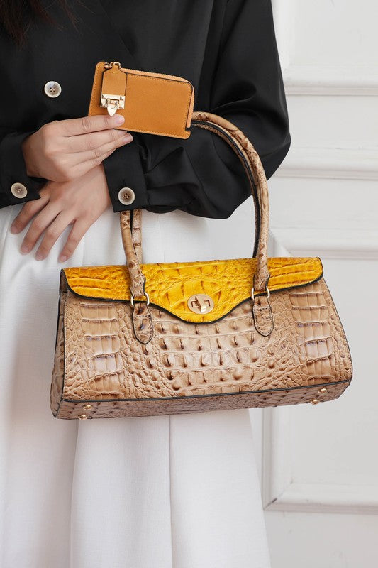 MKF Liviana Croc-Embossed Shoulder Bag by Mia K