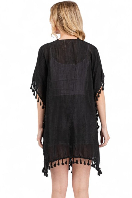 Fringe Tassel Light Weight Kimono Cardigan