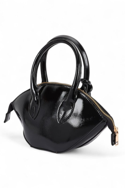 Patent Leather Top Handle Small Clutch