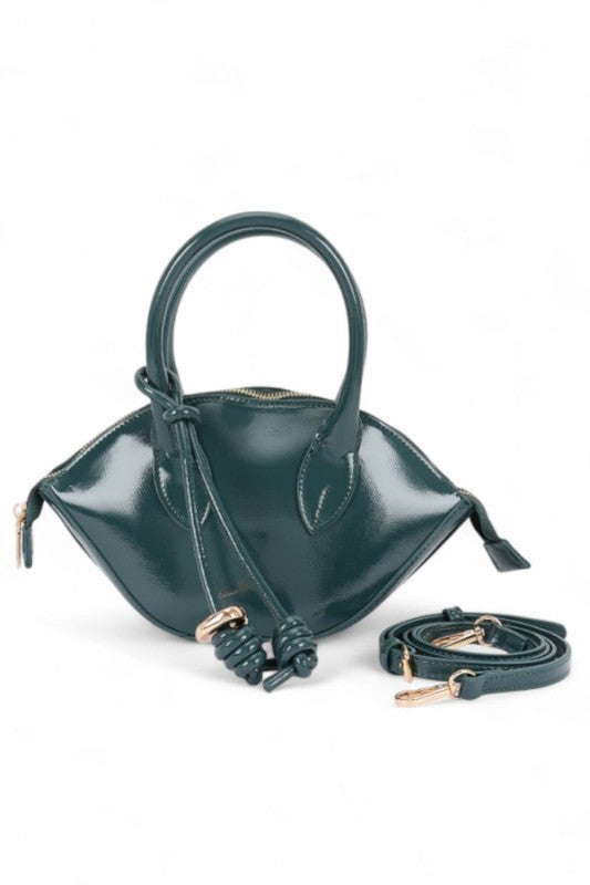 Patent Leather Top Handle Small Clutch