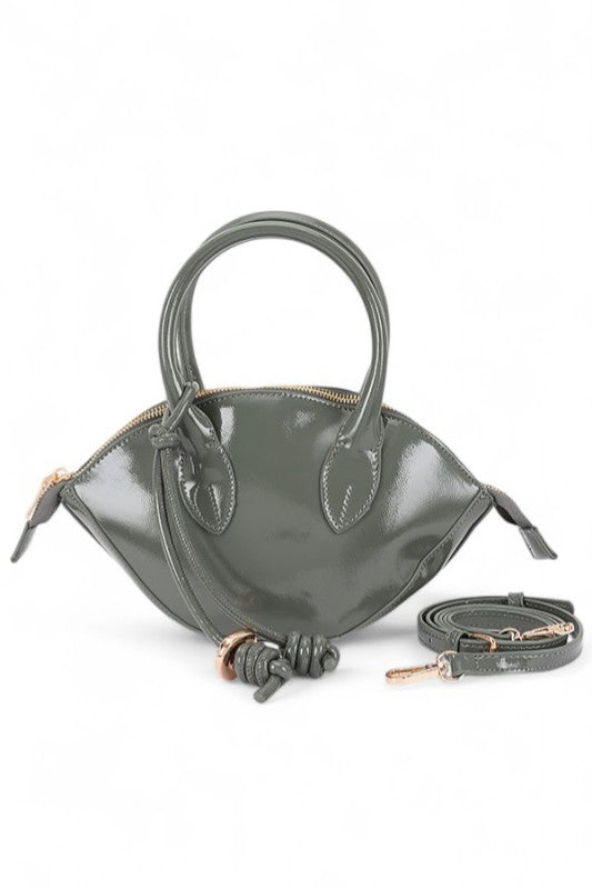 Patent Leather Top Handle Small Clutch