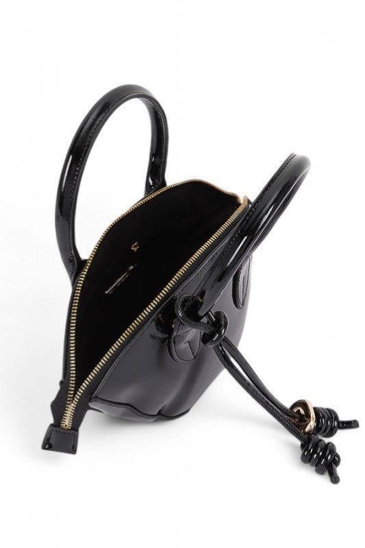 Patent Leather Top Handle Small Clutch