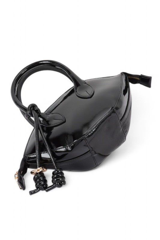 Patent Leather Top Handle Small Clutch