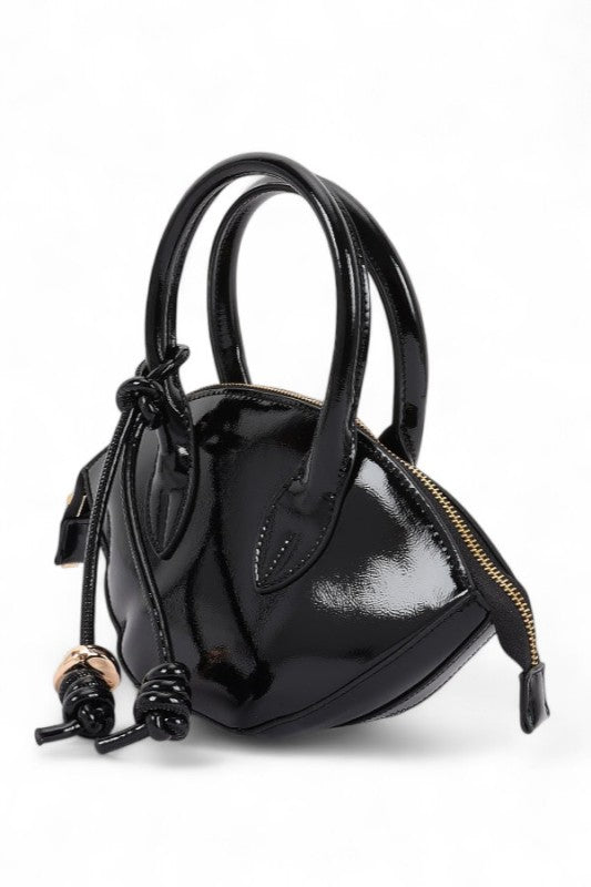 Patent Leather Top Handle Small Clutch